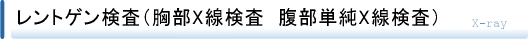 レントゲン検査（胸部X線検査　腹部単純X線検査）